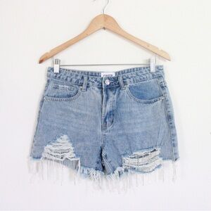 Insane Gene Rhinestone Fringe Shorts Medium